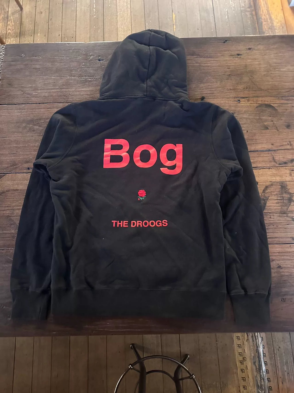 Undercover FW19 Black Red Rose Embroidered Hooded Sweater