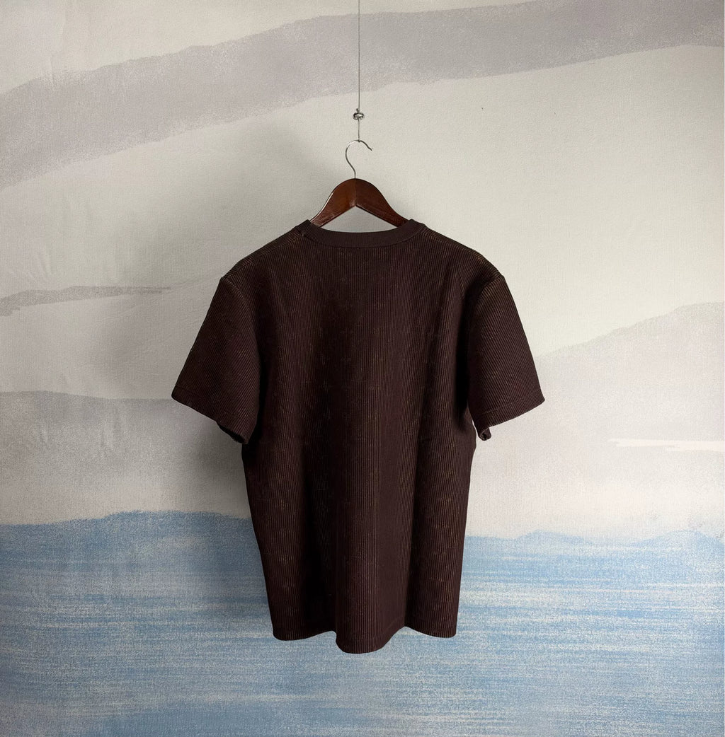 Louis Vuitton FW26 Brown Tonal Monogram Knit Short Sleeve Top