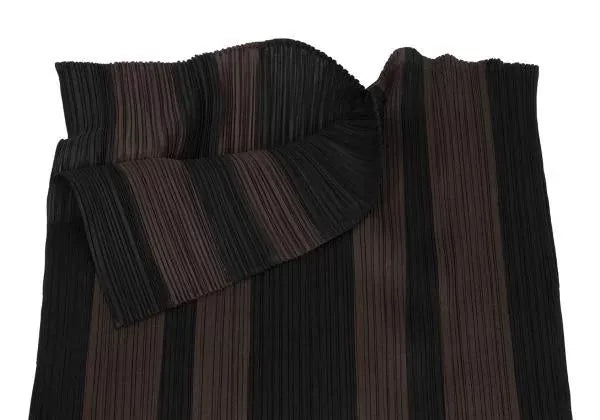 Issey Miyake Vintage Brown Striped Pleated Dress