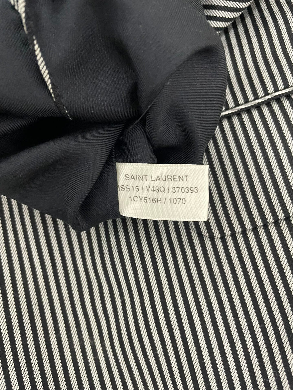 Saint Laurent SS15 Black White Stripe Suit