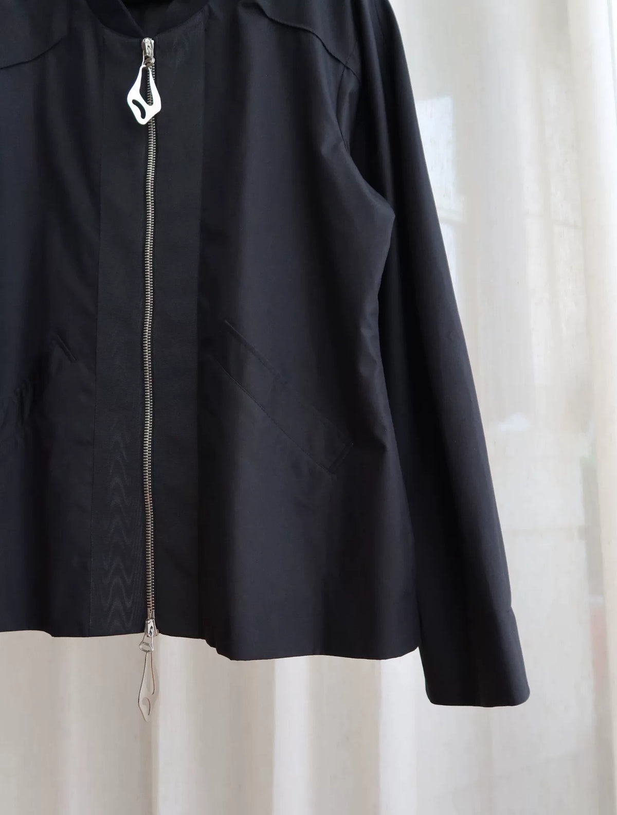 Namacheko SS22 Black Silver Zip-Up Cotton Jacket