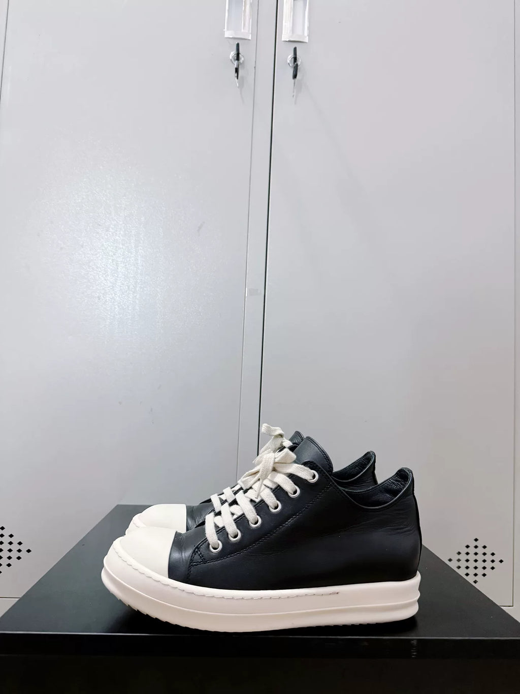 Rick Owens Black Cowhide Large Converse Sneakers