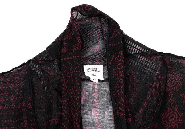 Jean Paul Gaultier Vintage Burgundy Floral Mesh Cardigan