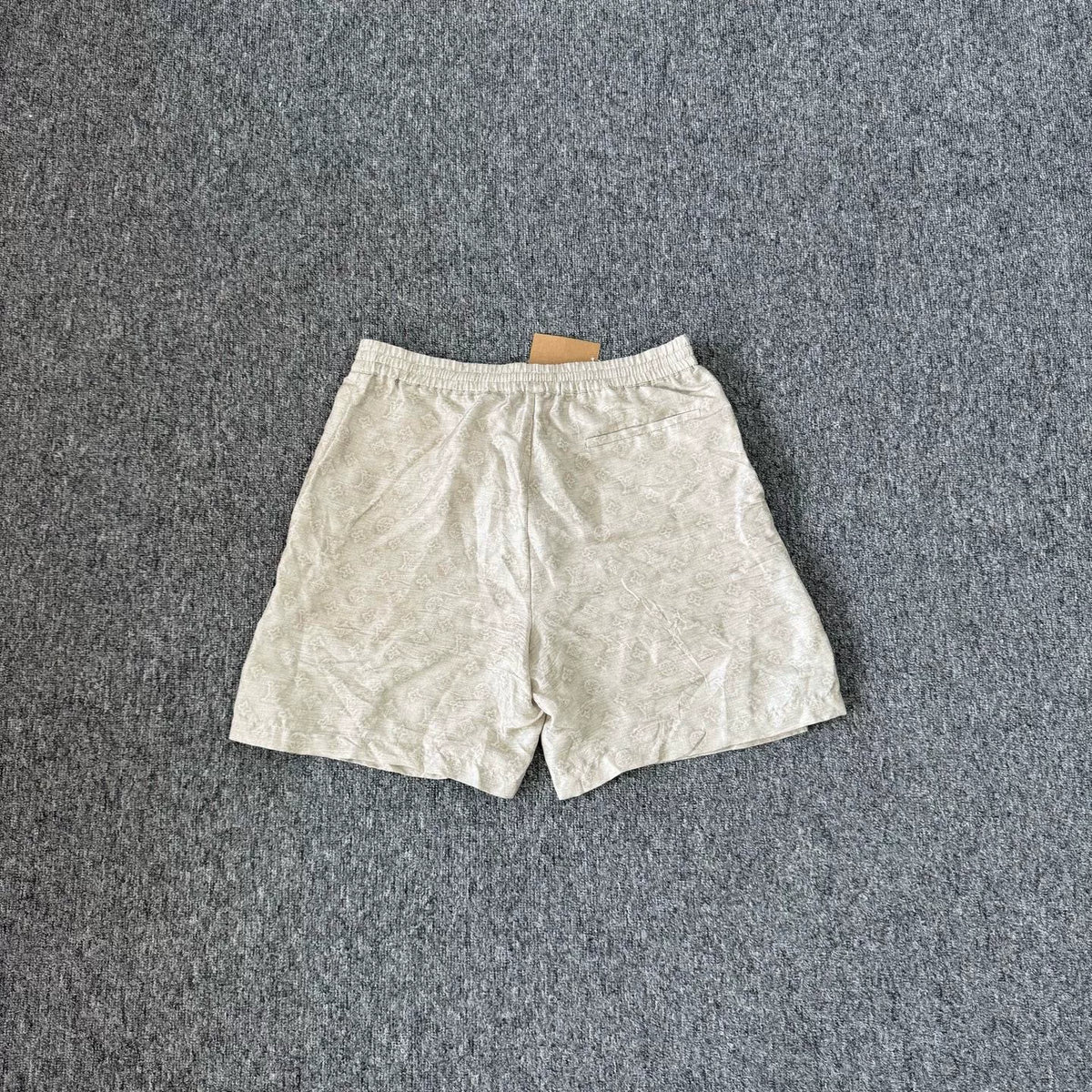 Louis Vuitton White All-Over Logo Print Drawstring Shorts