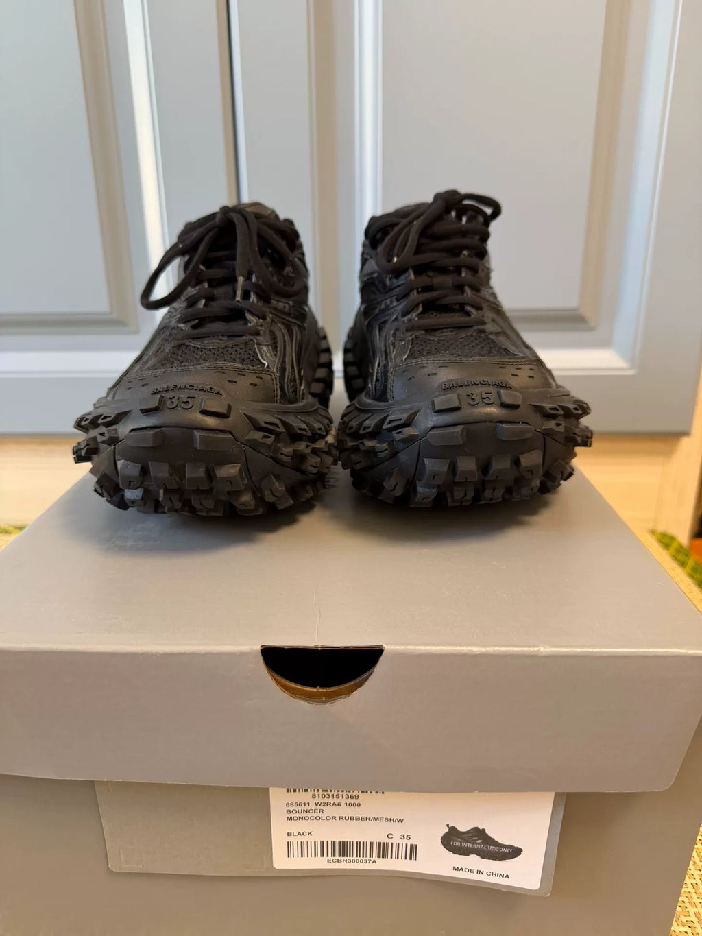 Balenciaga Black Defender Tire Sneakers