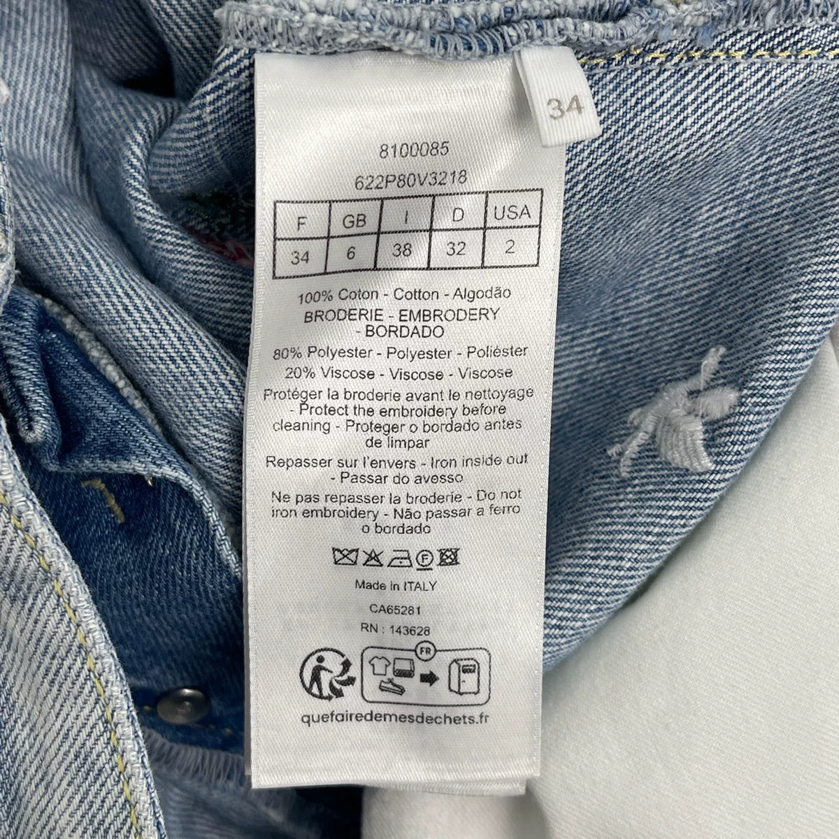 Dior Embroidered Hundred Birds Floral Jeans