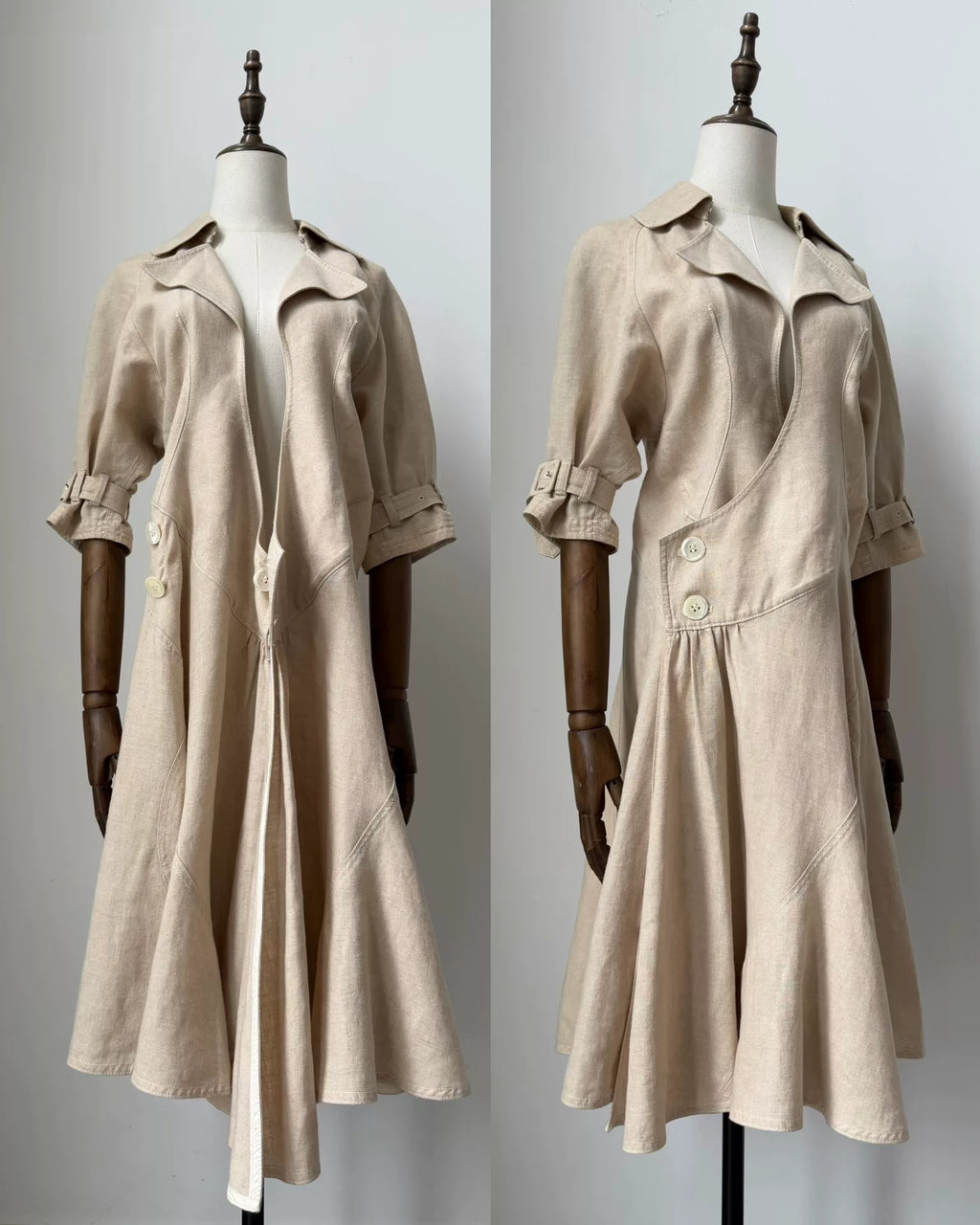 Junya Watanabe 2010 linen deconstructed trench coat dress