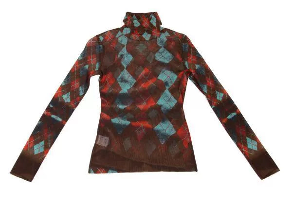Jean Paul Gaultier Vintage Plaid Mesh Top