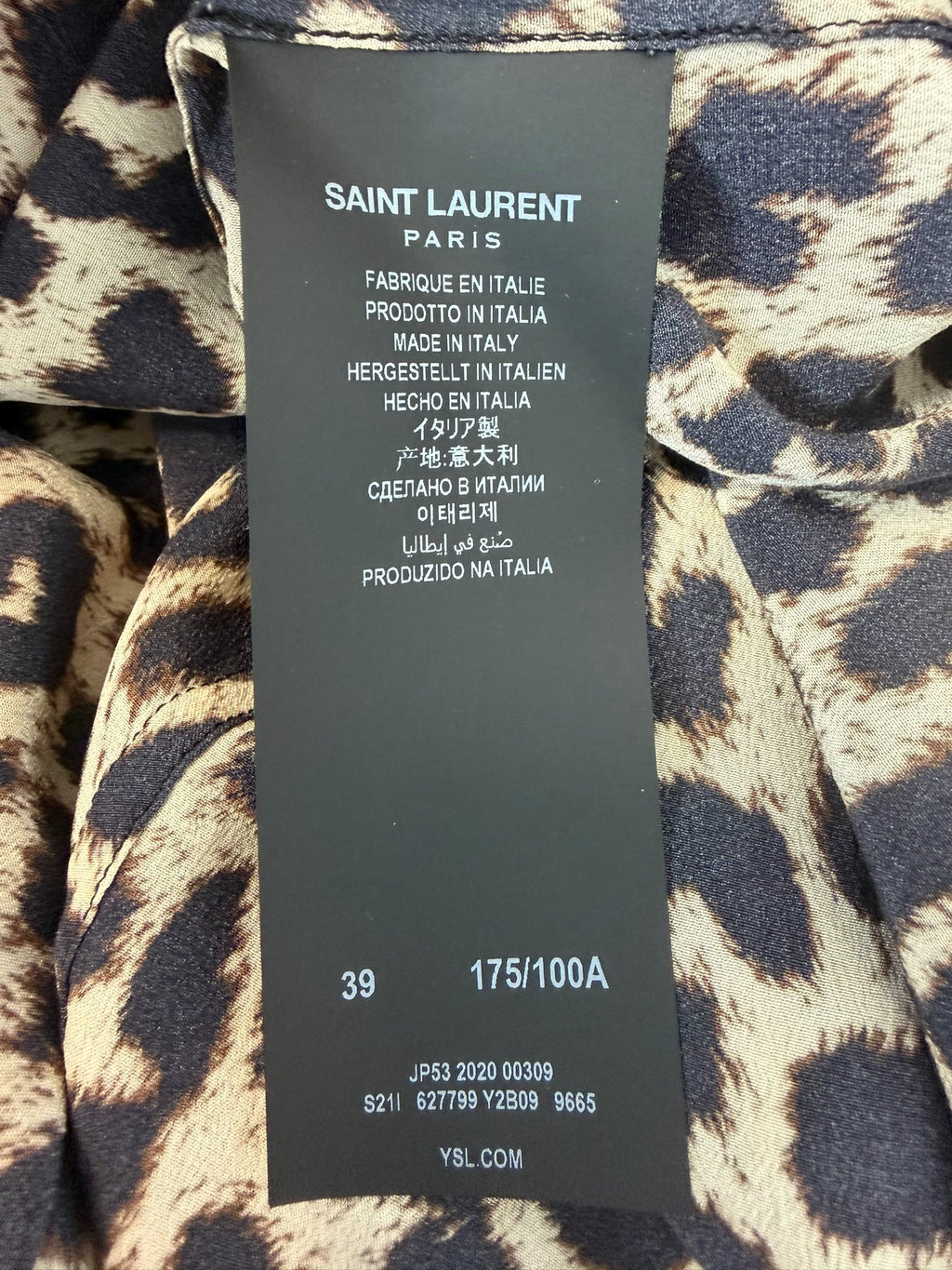 Saint Laurent Slp20fw Leopard Print Shirt