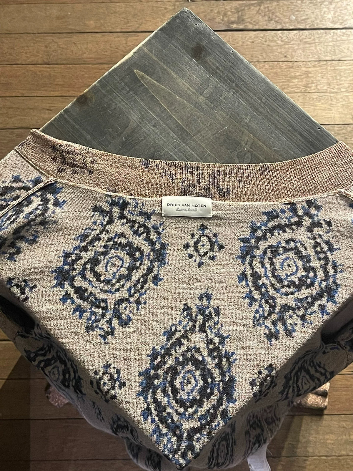 Dries Van Noten Gold Thread Fine Sparkle Knit Cardigan