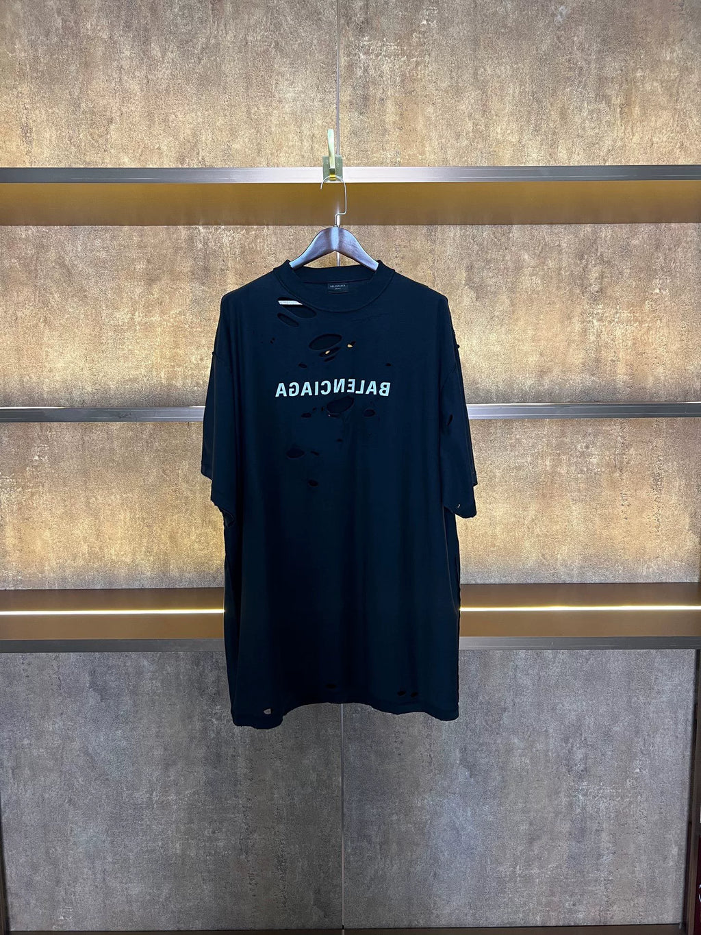 Balenciaga Destruction Short Sleeve Top