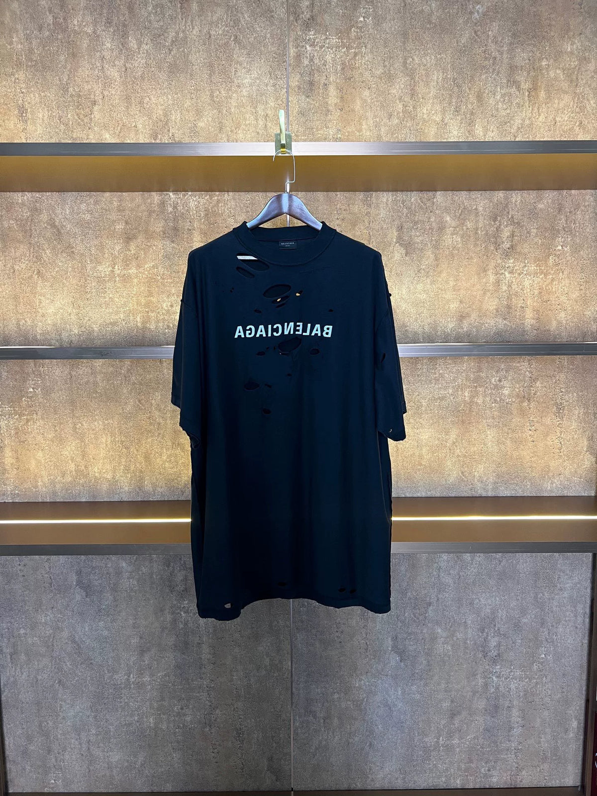 Balenciaga Destruction Short Sleeve Top