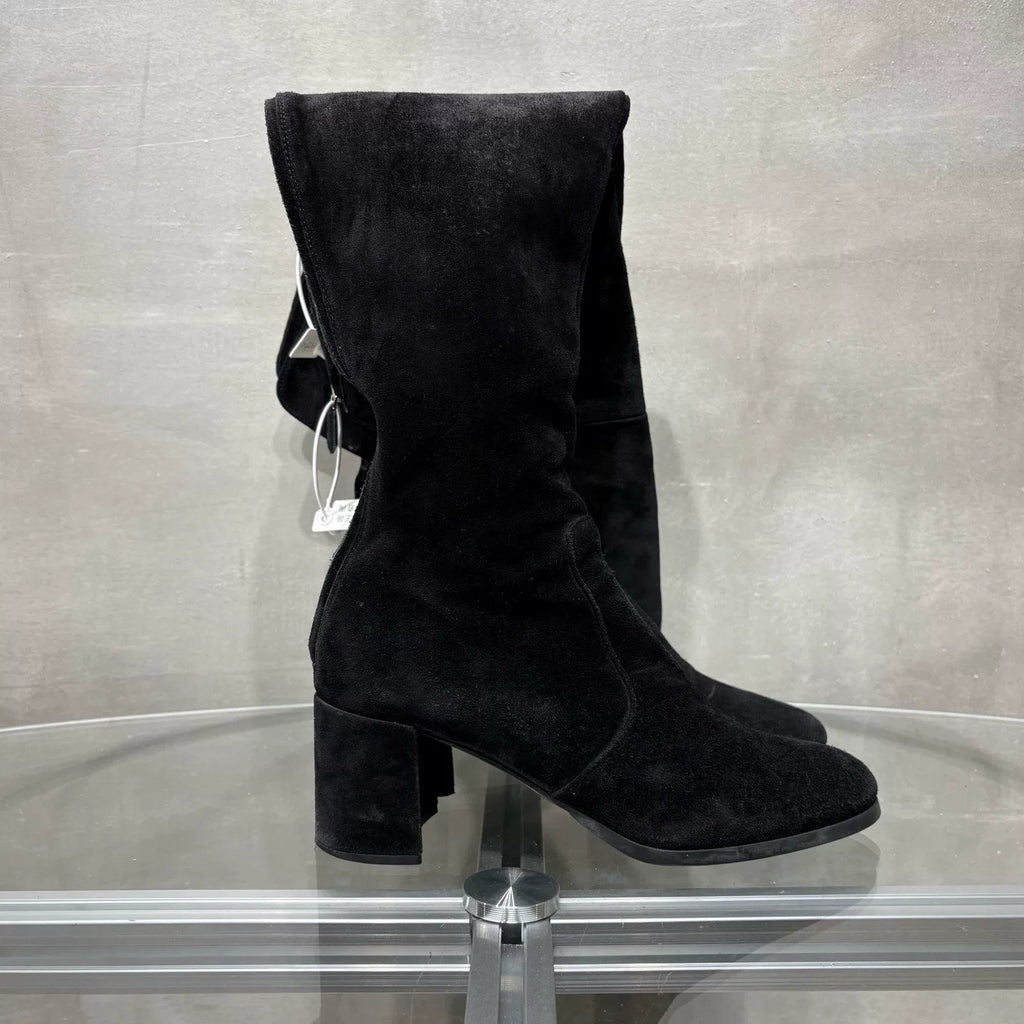 Prada black high-heel long boots