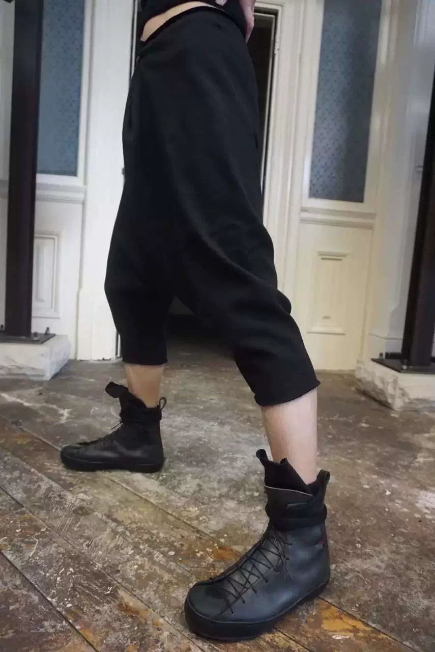 M.A+ SS17 Black Fold Closing Cotton Shorts