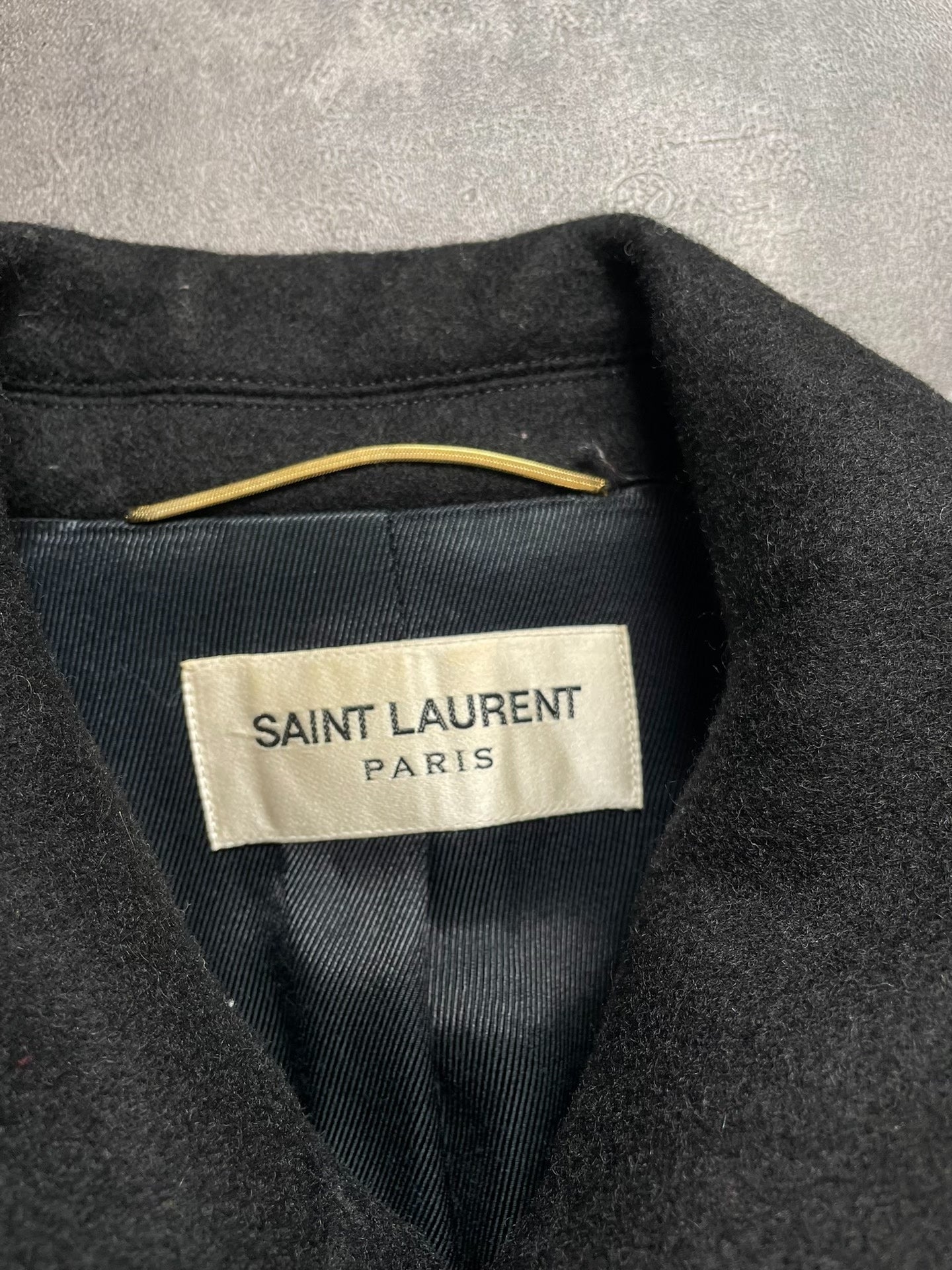 Saint Laurent Black Wool Double-Breasted Anchor Button Jacket