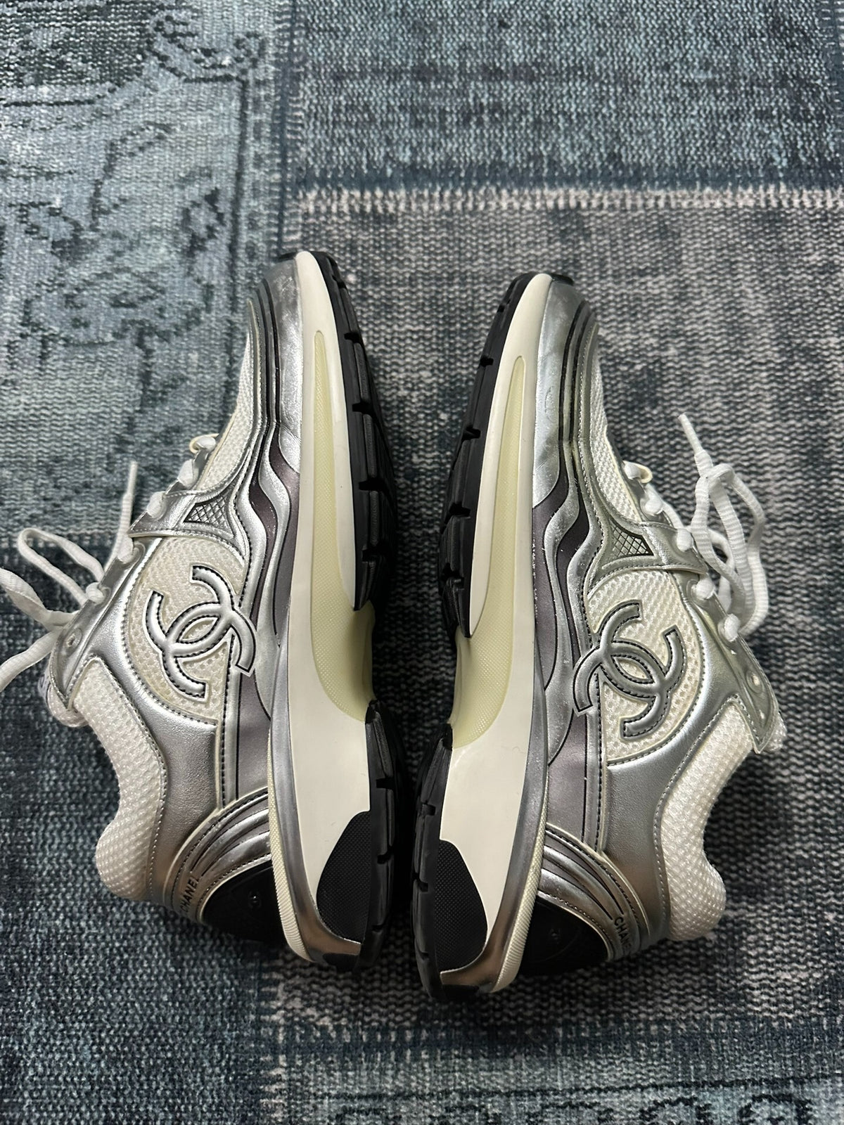 Chanel Silver Sneakers