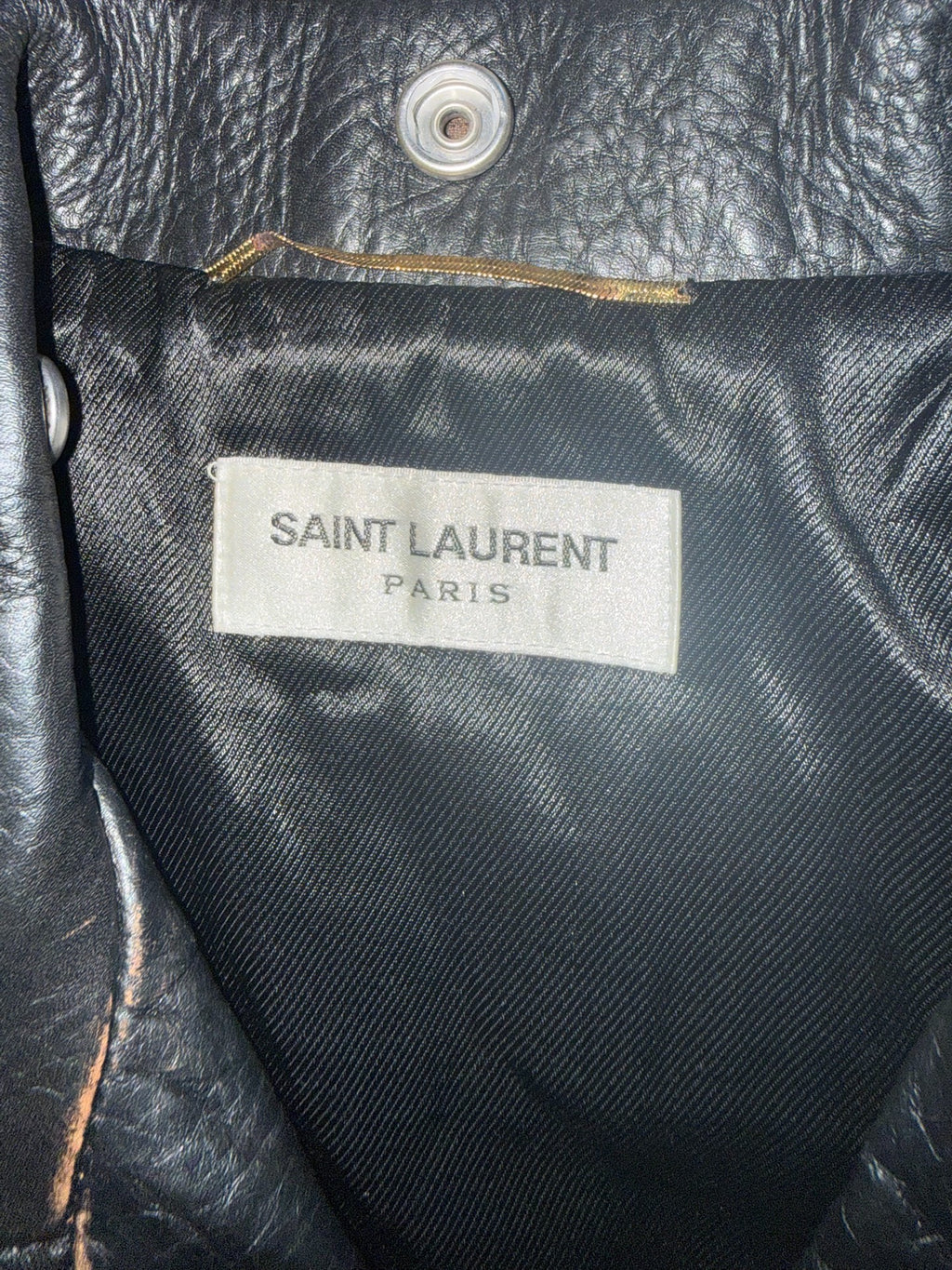 Saint Laurent 17FW LO1 Distressed Oil Wax Leather Biker Jacket by Anthony Vaccarello
