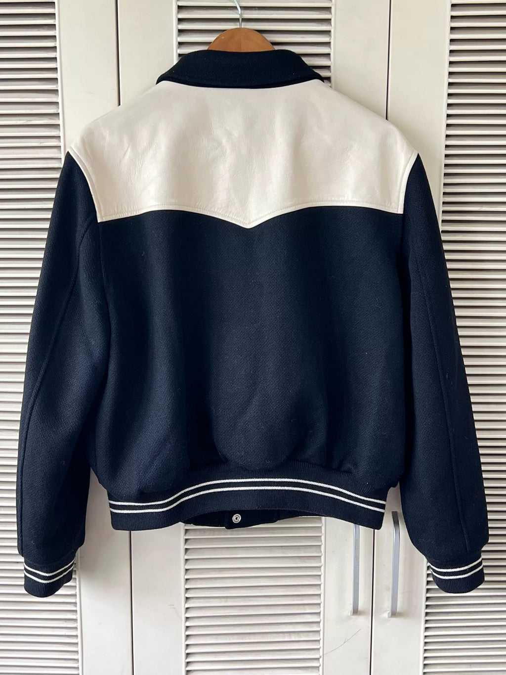 Celine Wool and Lambskin Baseball Jacket