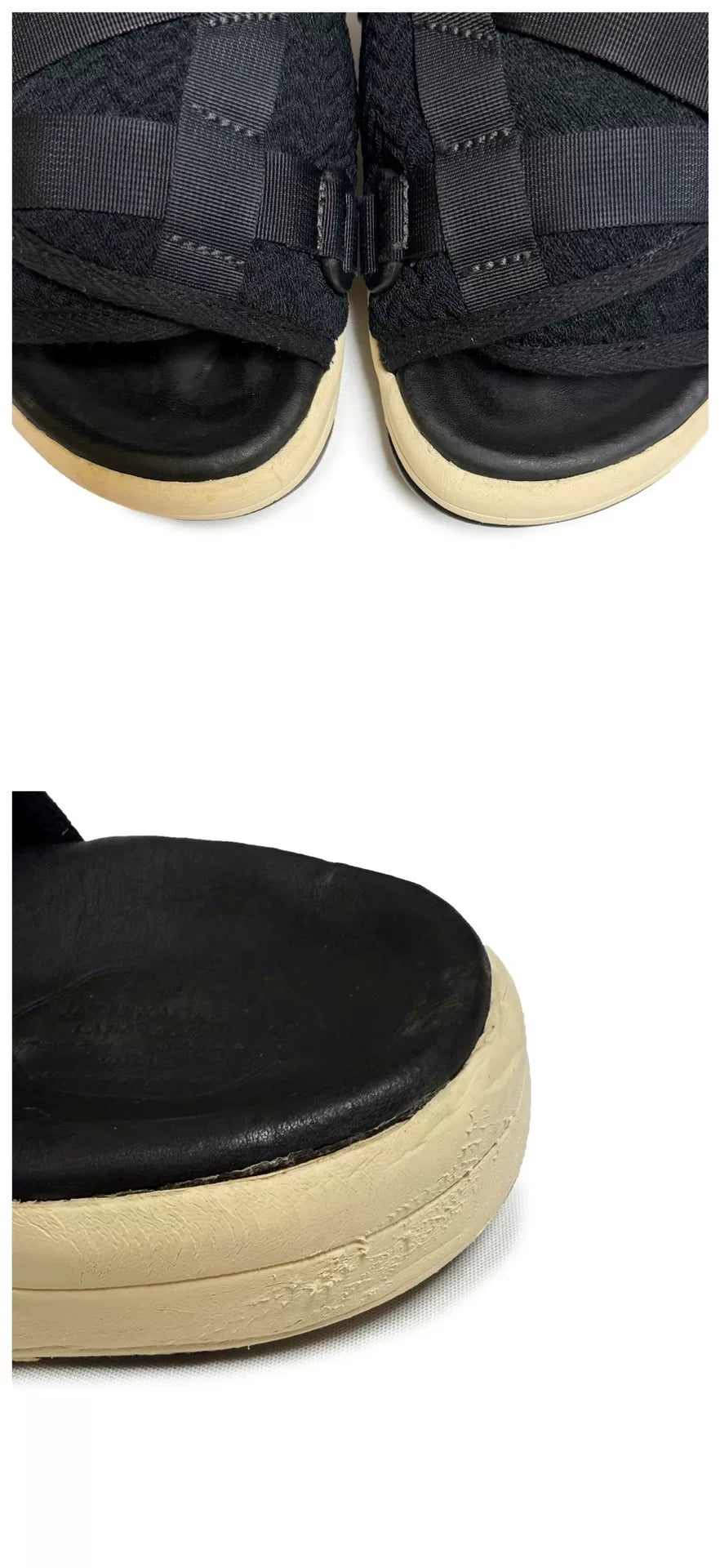 Visvim 19SS Spot Christo Knit Black Nylon Slides