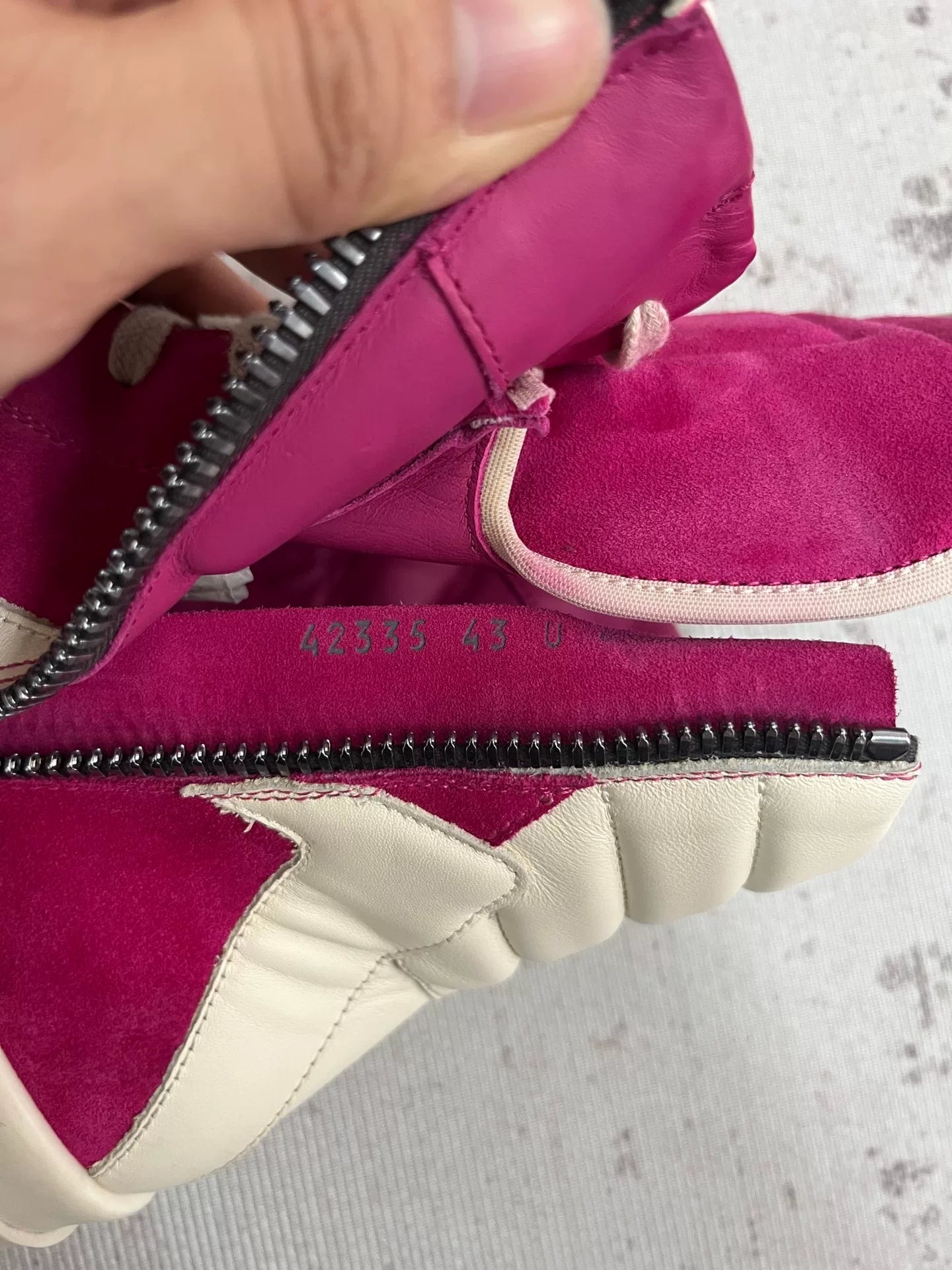 Rick Owens Women's Geobasket Sneakers in Fuschia/Milk