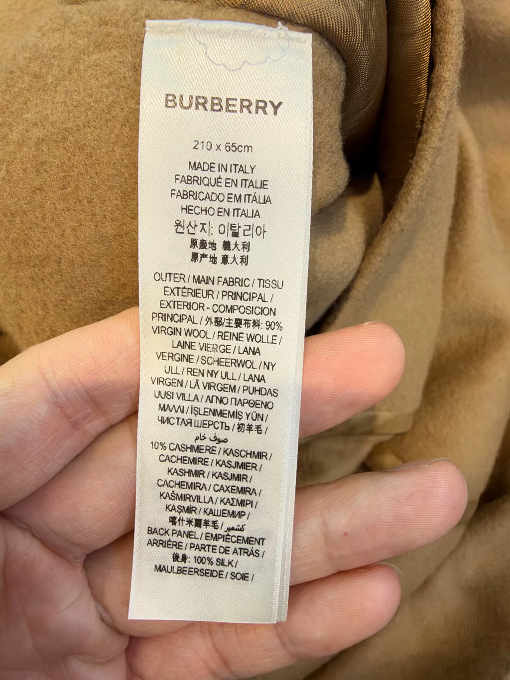 Burberry Camel Plaid Wool Cashmere Cape