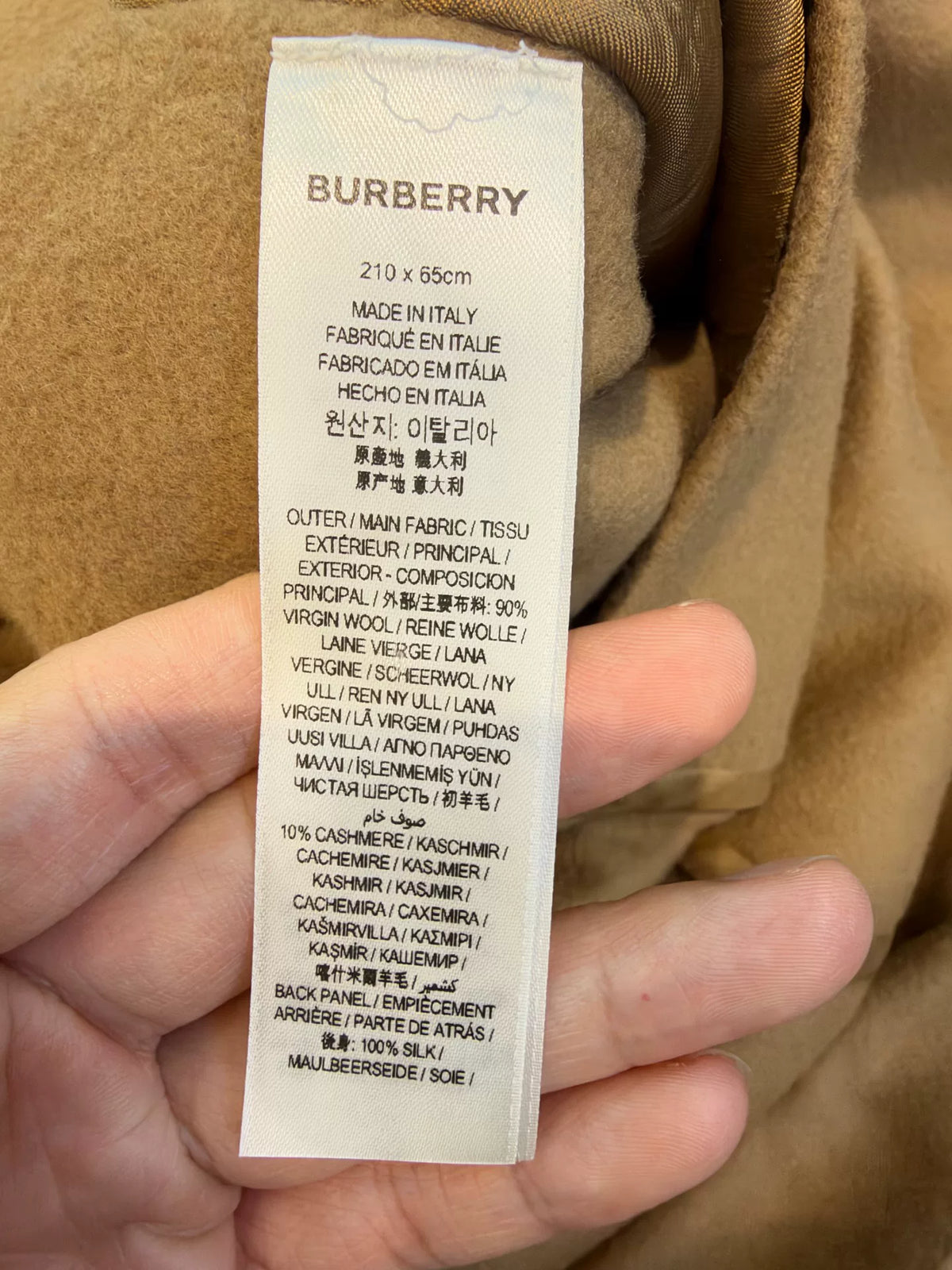 Burberry Camel Plaid Wool Cashmere Cape