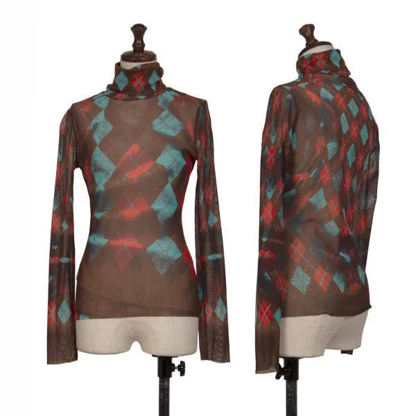 Jean Paul Gaultier Vintage Plaid Mesh Top