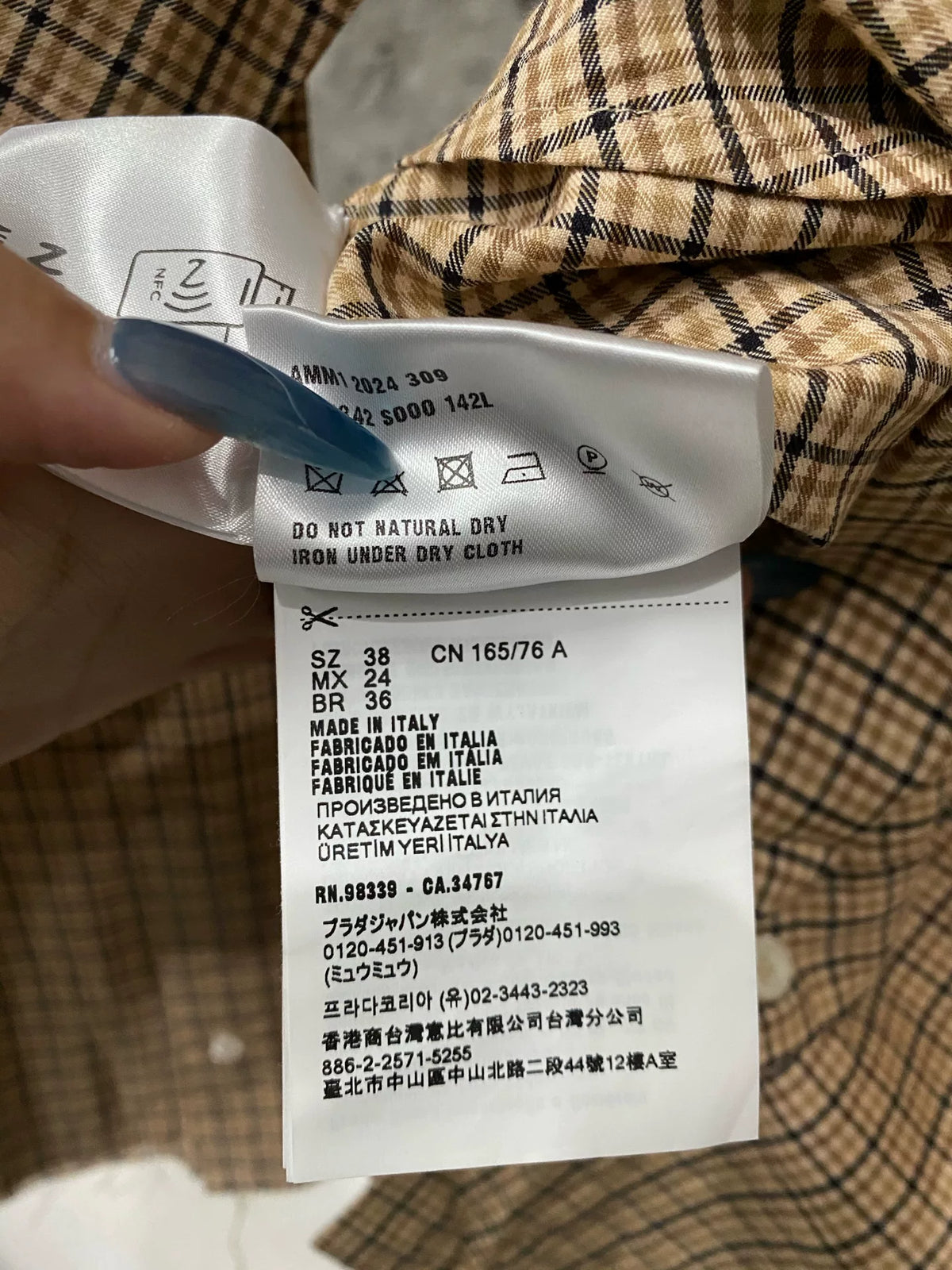 Miu Miu Plaid Shirt