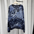 Louis Vuitton Long Sleeve Knit Checkerboard Studded Logo Embroidered Logo Cotton Navy Hoodie