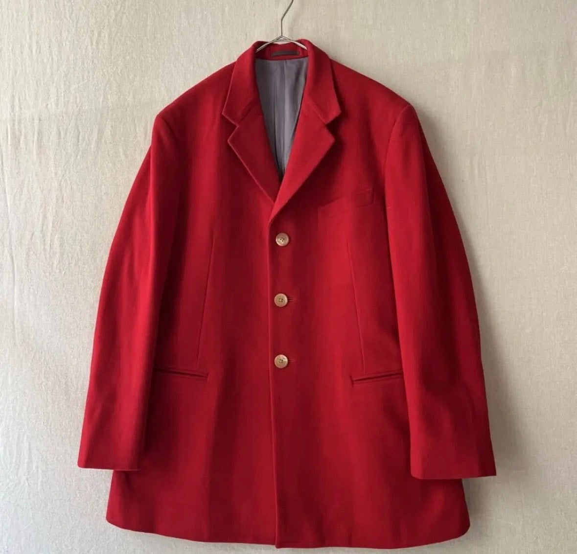 Yohji Yamamoto 1990s Red Wool Suit Jacket