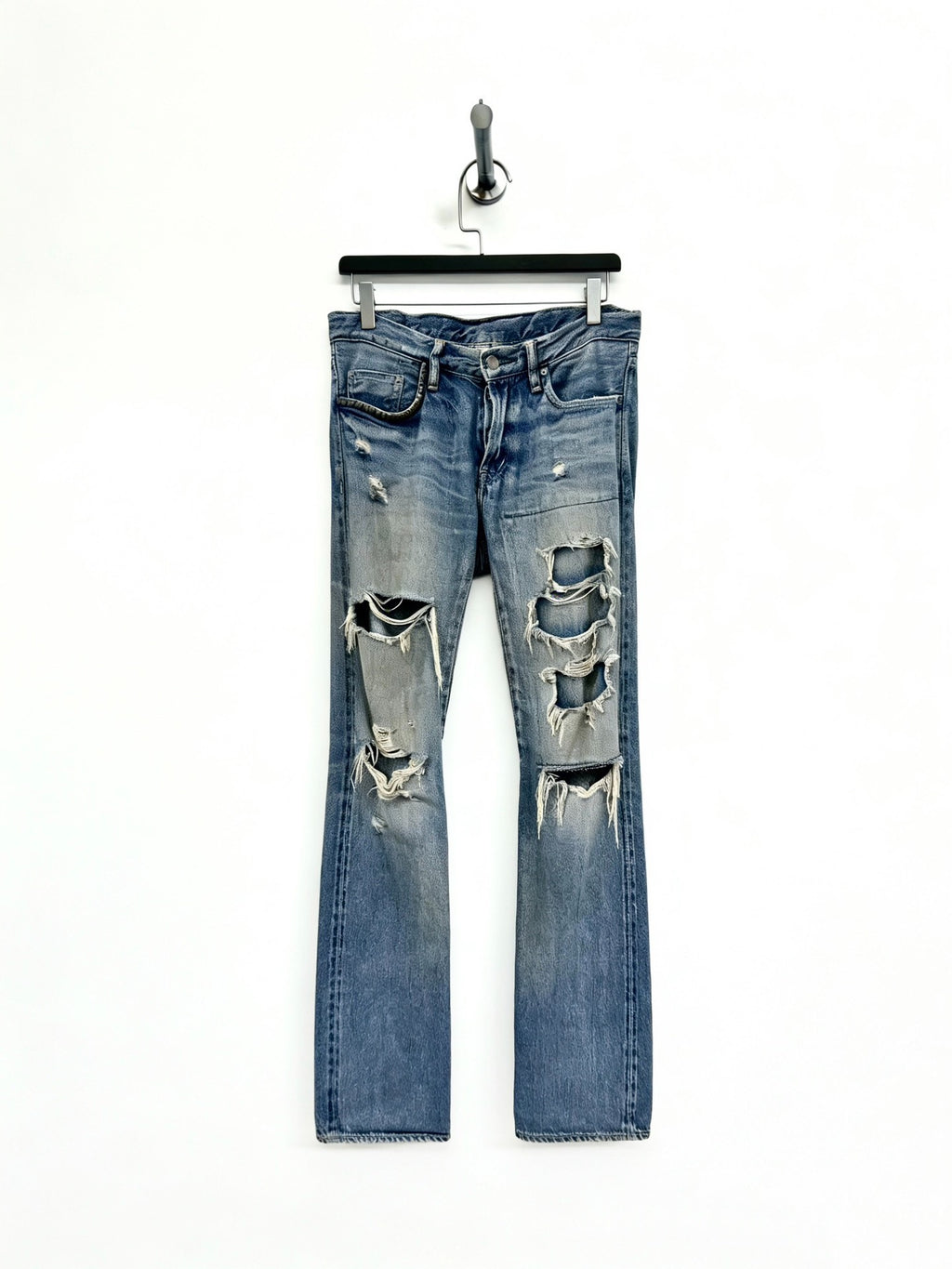 Hysteric Glamour Distressed Washed-Out Ripped Jeans
