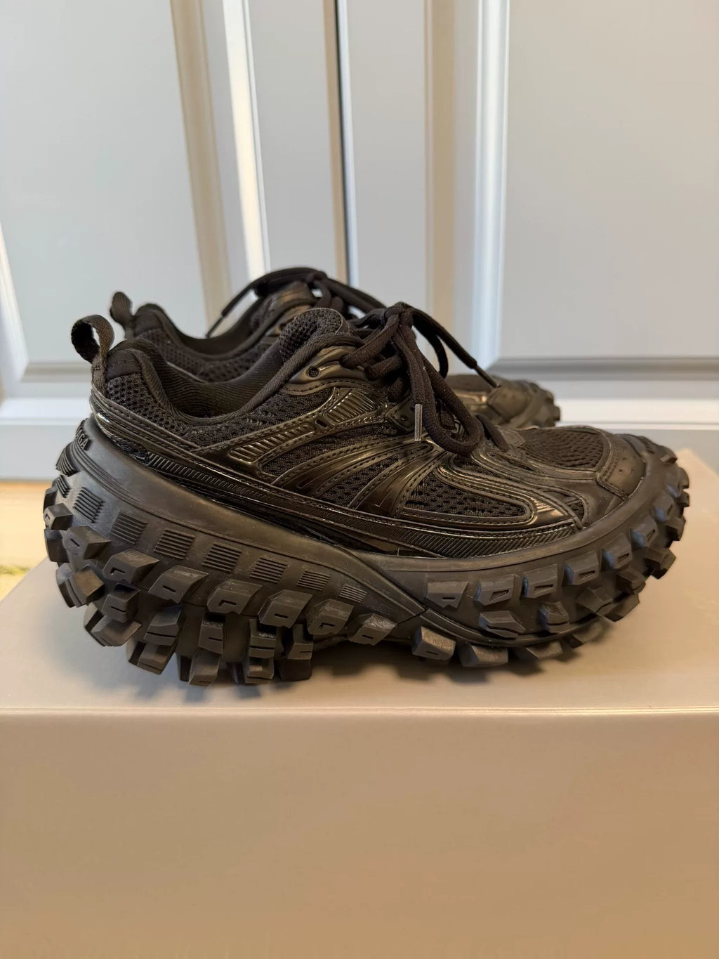 Balenciaga Black Defender Tire Sneakers