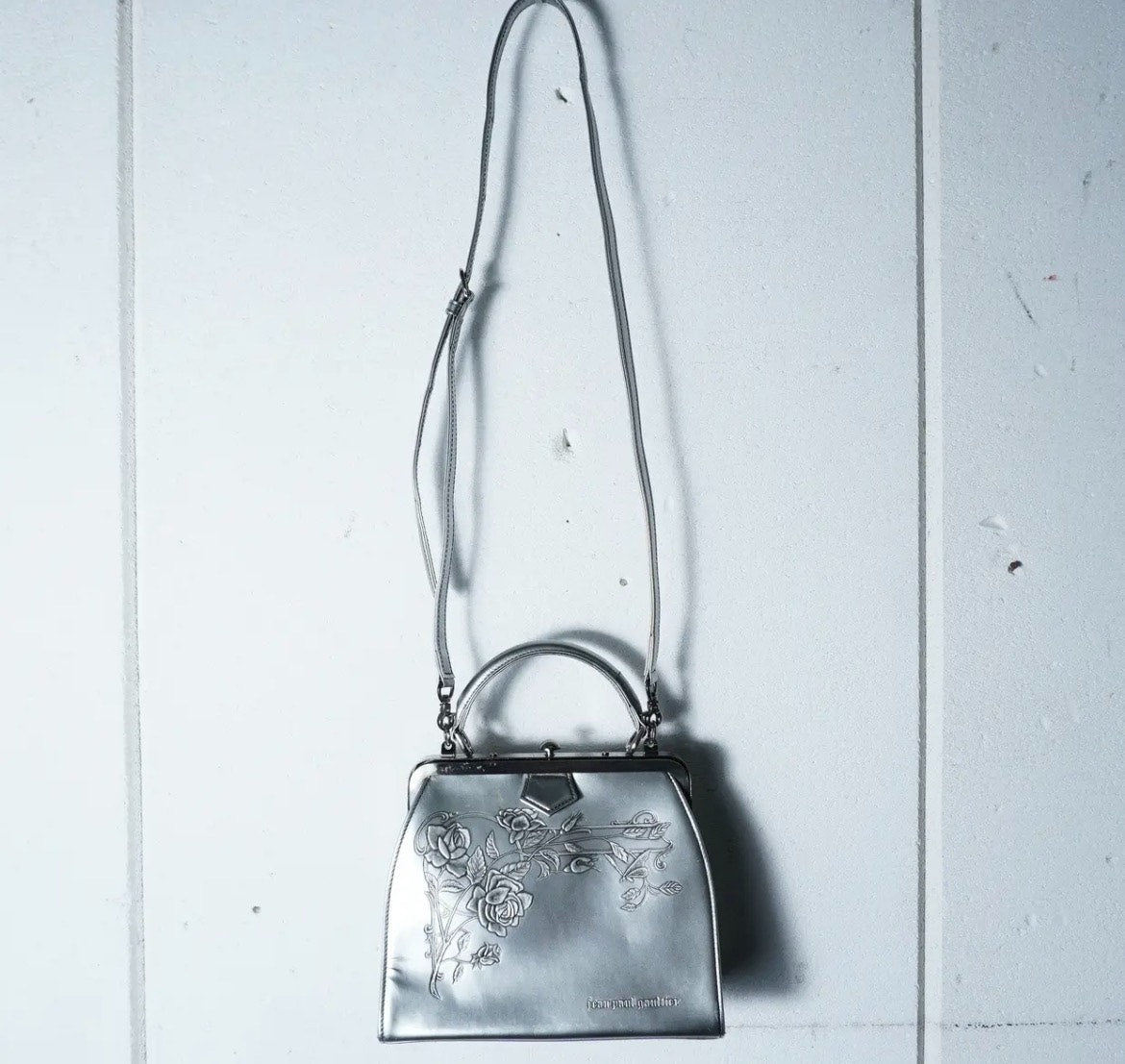 Jean Paul Gaultier Silver Gunflower Crossbody Bag