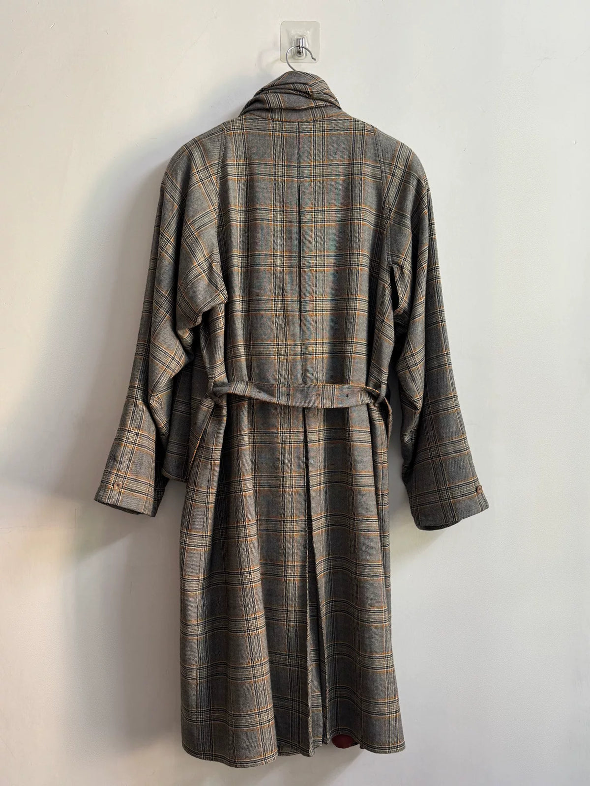 Gucci SS19 Runway Plaid Padded Shoulder Wool Coat
