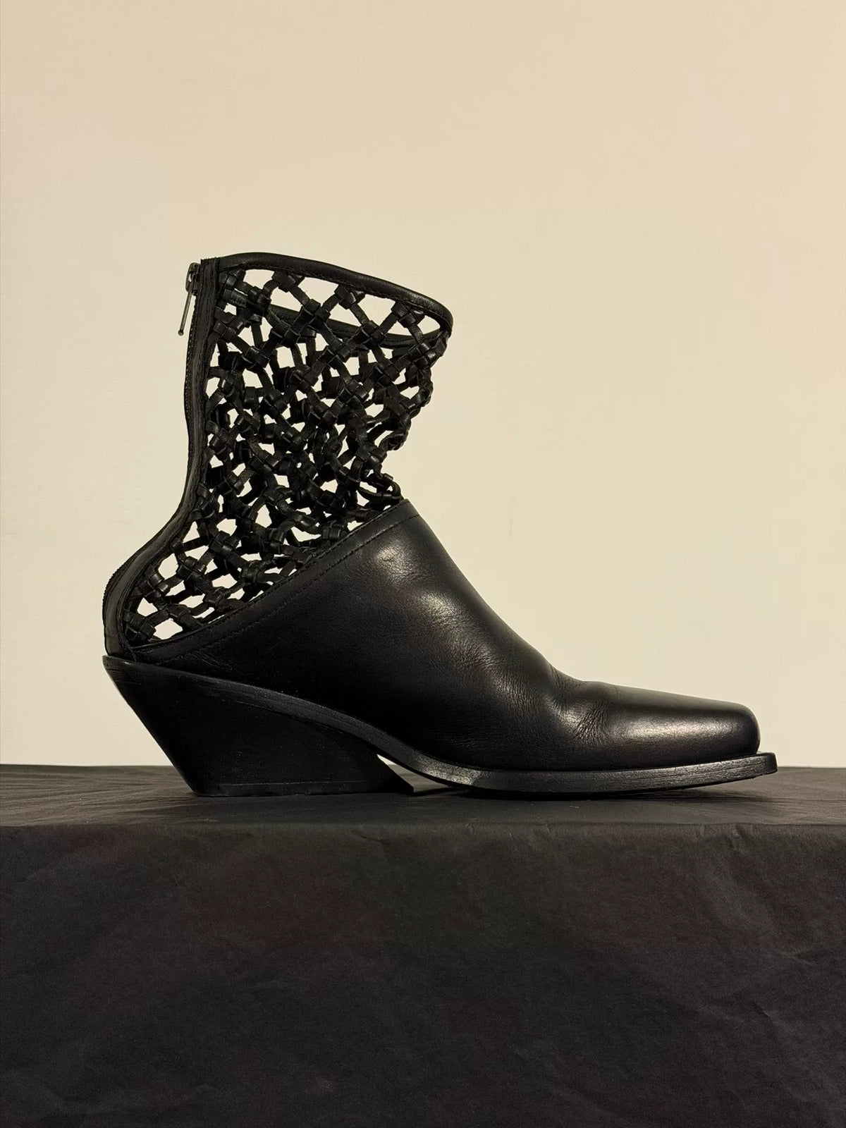 Ann Demeulemeester 1990s Hollow-Out Leather Boots