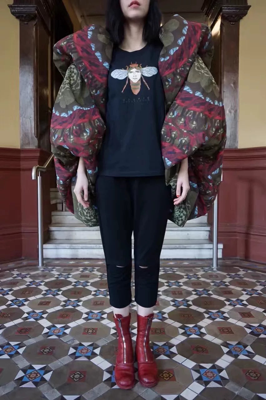 Undercover FW17 Red Base 3D Butterfly Nylon Cape