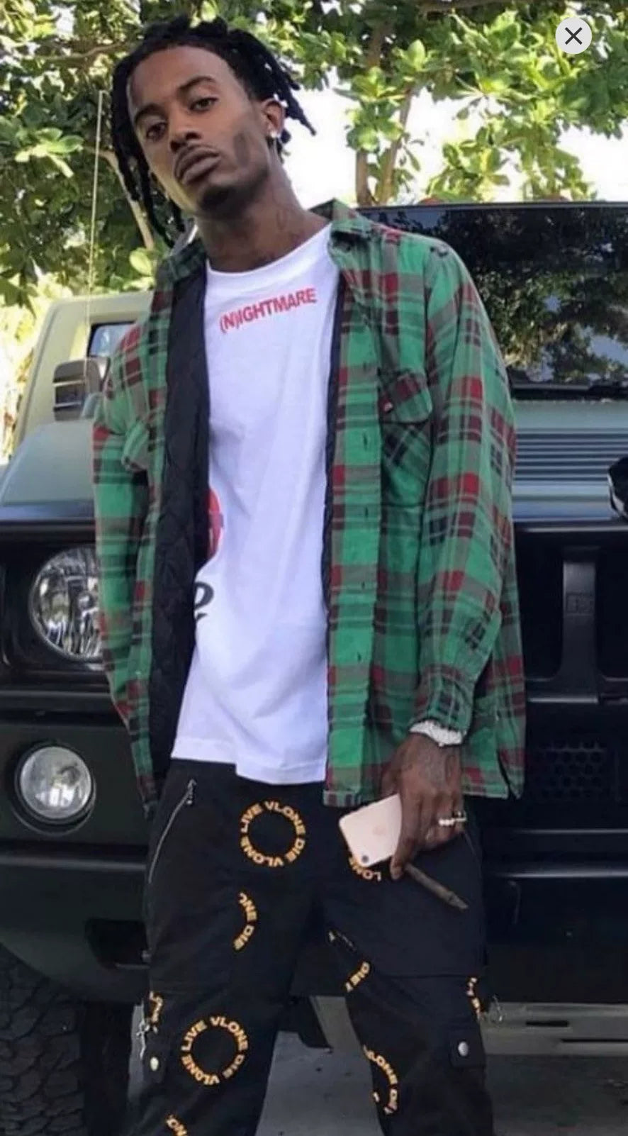 Vlone SS18 Black & Yellow Cargo Bondage Pants