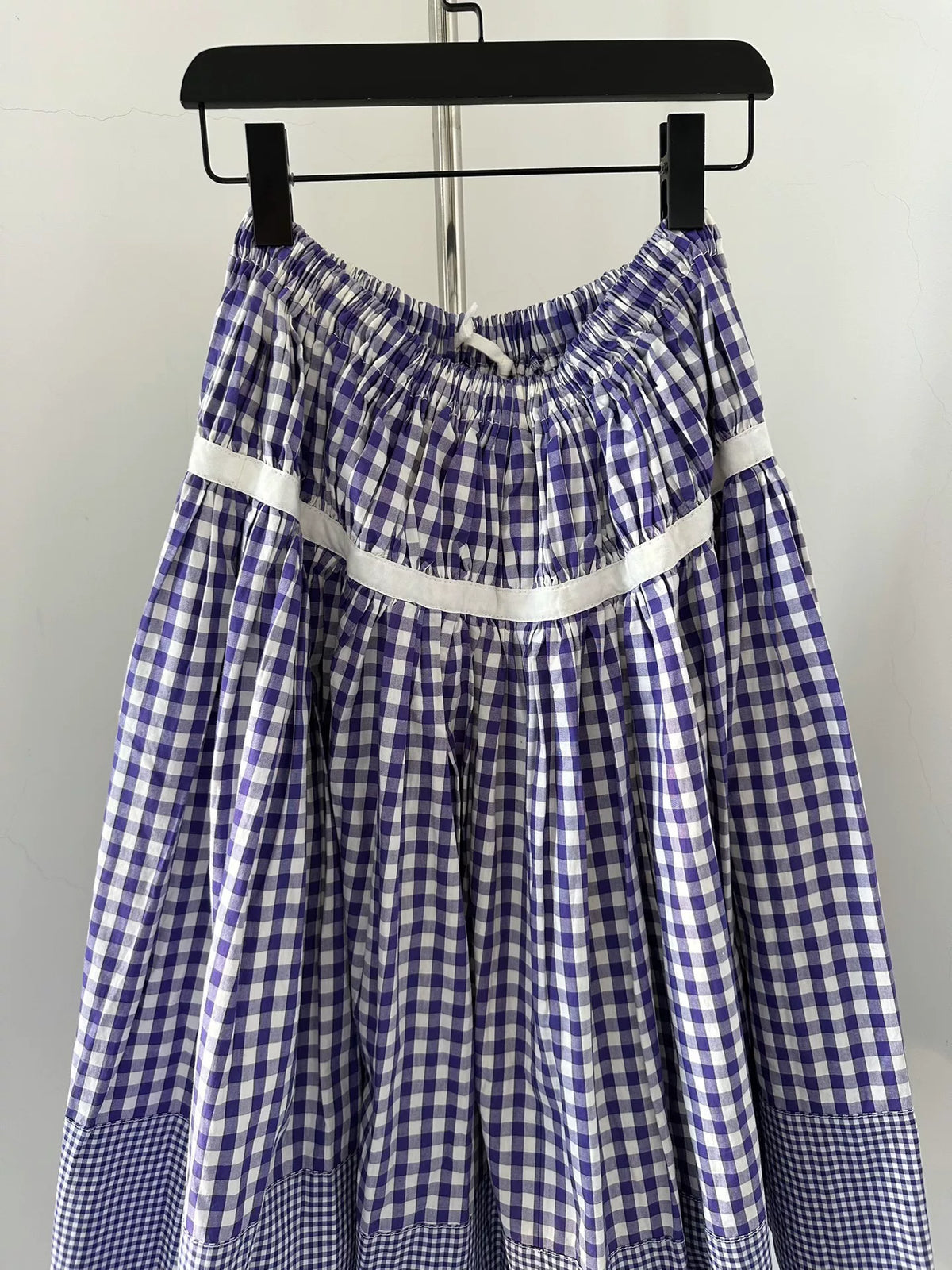 Comme Des Garcons Rei Kawakubo Tricot line check patchwork skirt