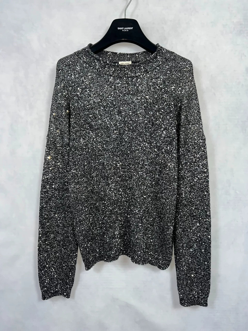 Saint Laurent Paris 19SS Runway Silver Knitwear Sweater