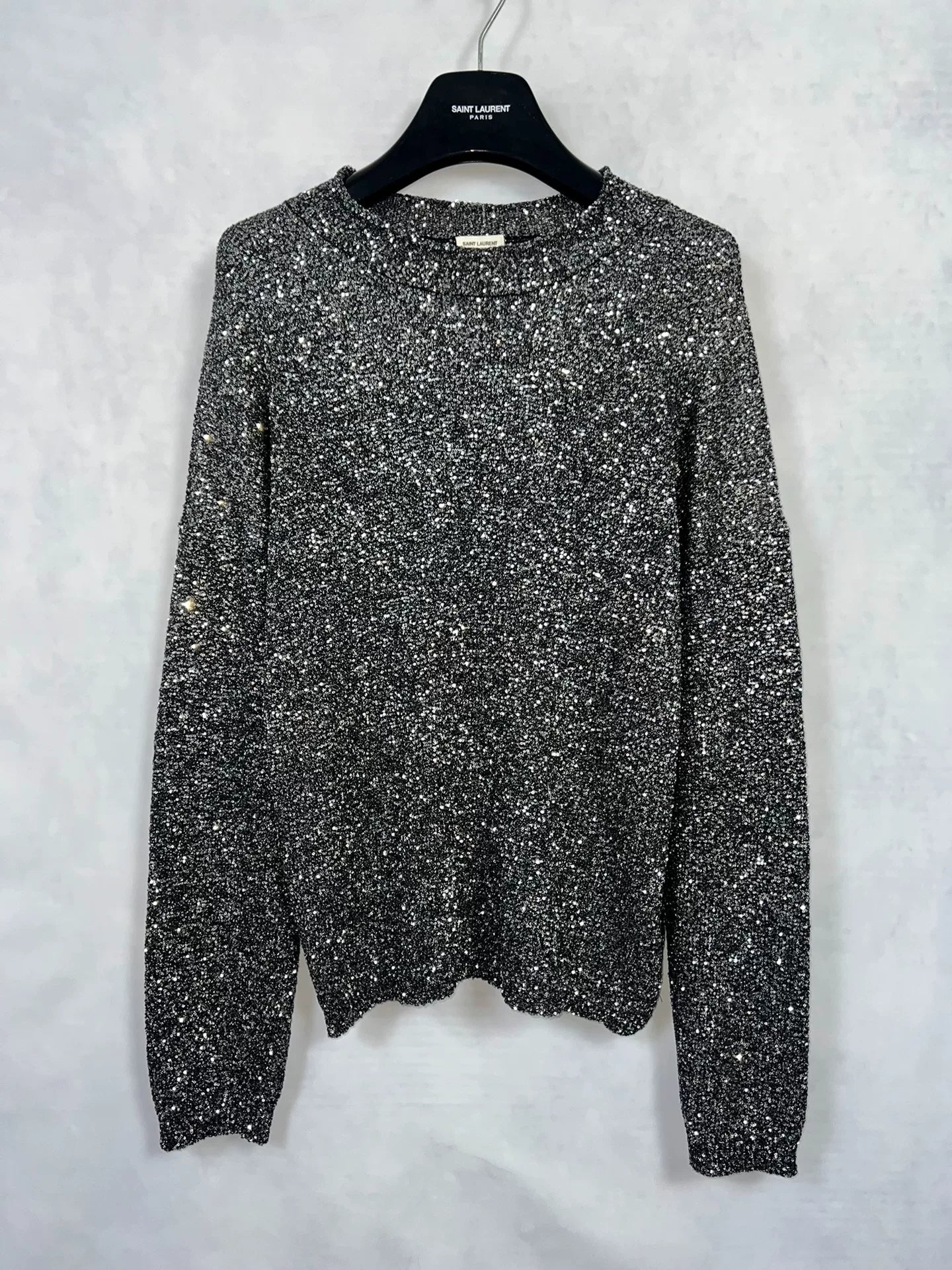 Saint Laurent Paris 19SS Runway Silver Knitwear Sweater