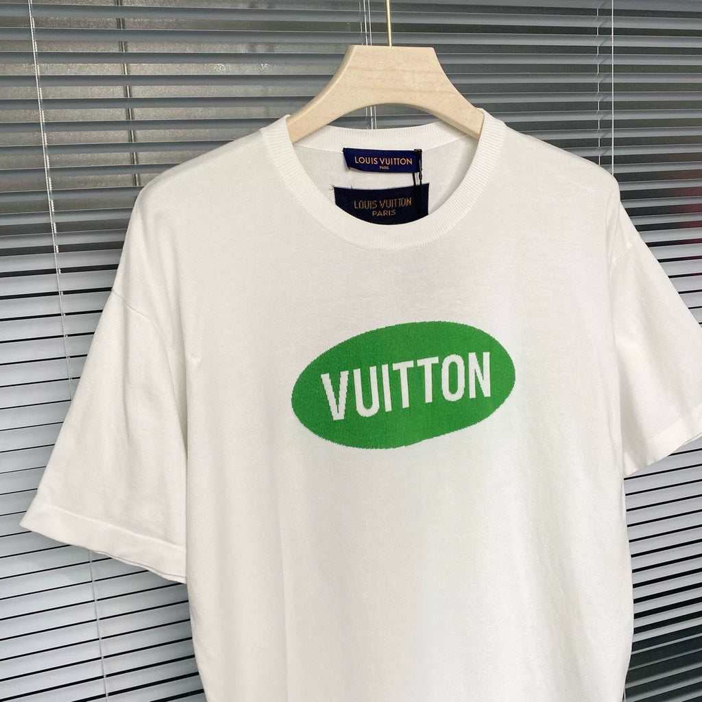 Louis Vuitton SS23 Knit Short Sleeve Logo White Shirt