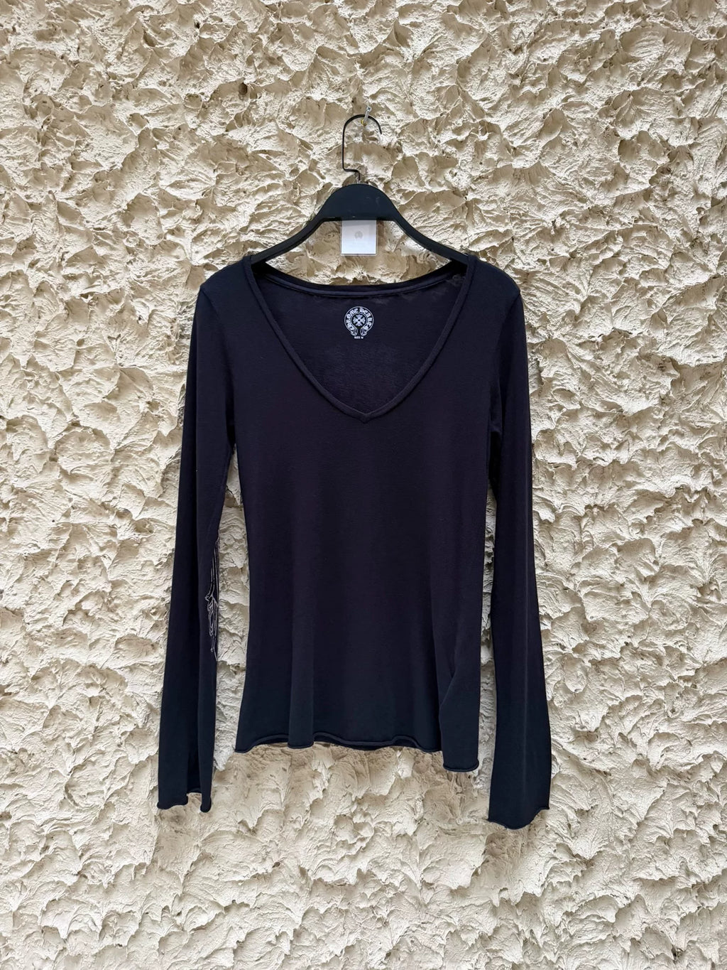 Chrome Hearts Vine Sword V-Neck Long Sleeve Top