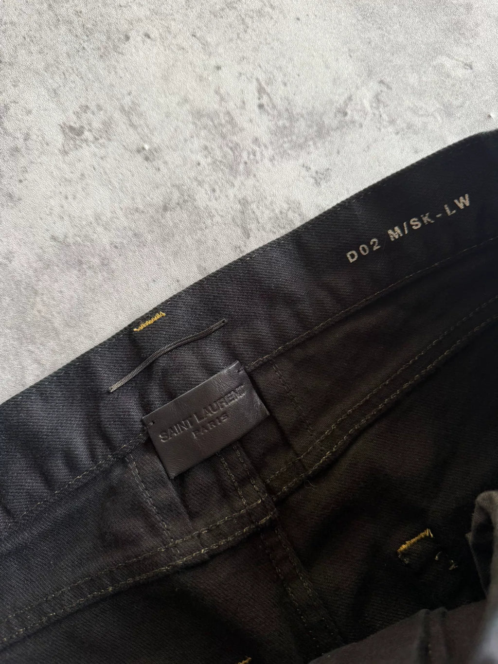 Saint Laurent Paris AW16 D02 Heavy Distressed Oil Stain Decay Denim Jeans by Hedi Slimane