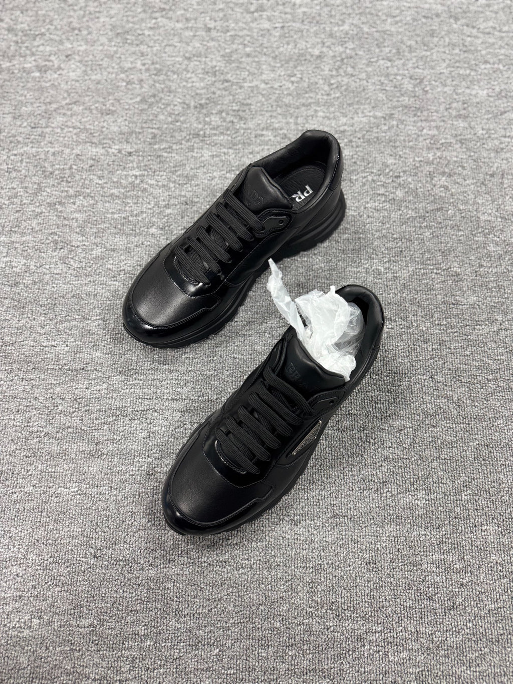 Prada Triangle Logo Black Loafers