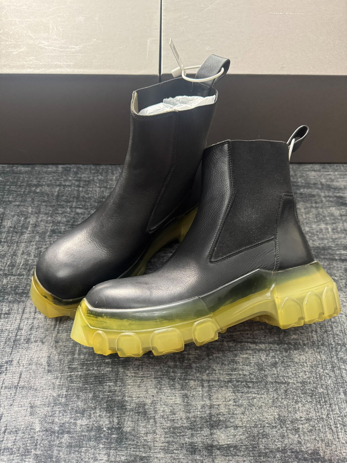 Rick Owens Chelsea Transparent Sole Boots