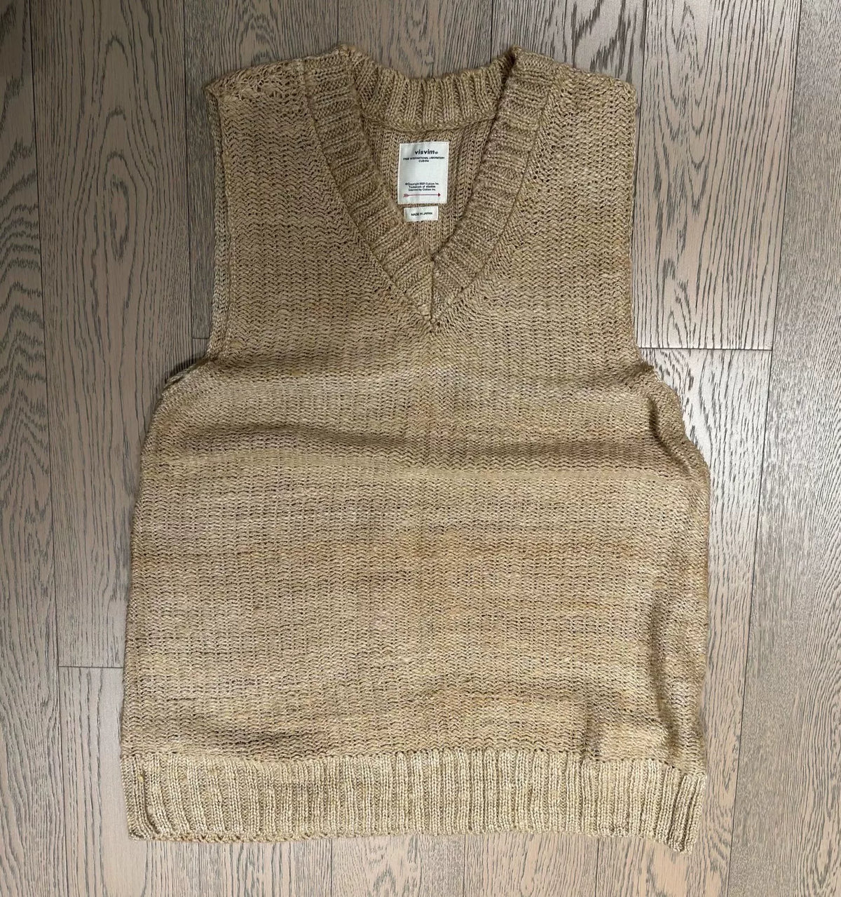 2020AW VISVIM Tussar Silk Vest Silk-Linen Blend Knit Vest