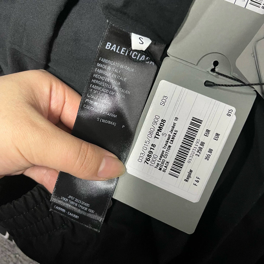 Balenciaga Black Letter Logo Print Stand-Collar Jacket