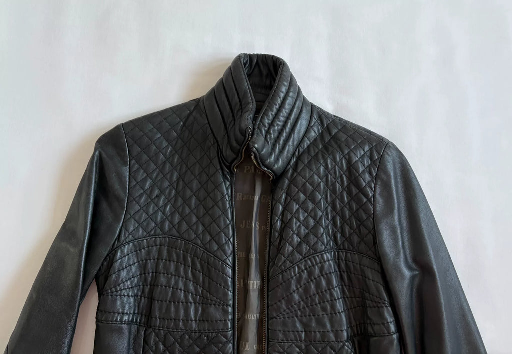 Jean Paul Gaultier Vintage Quilted Circle Leather Jacket