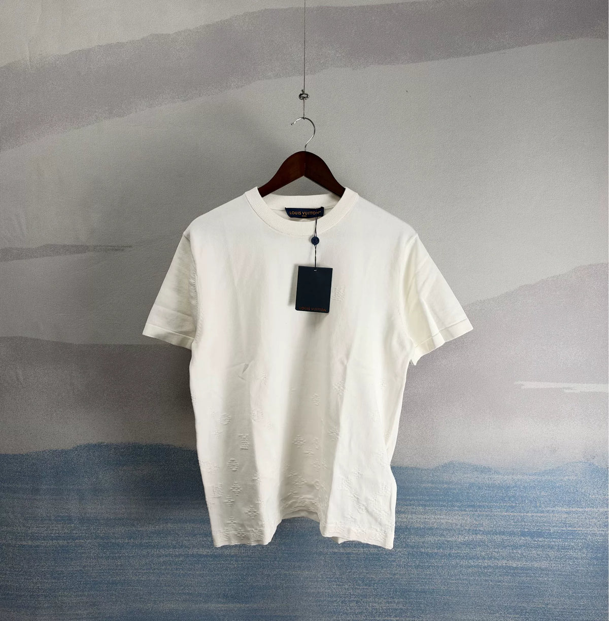Louis Vuitton SS27 White Gradient Knit Short Sleeve Top