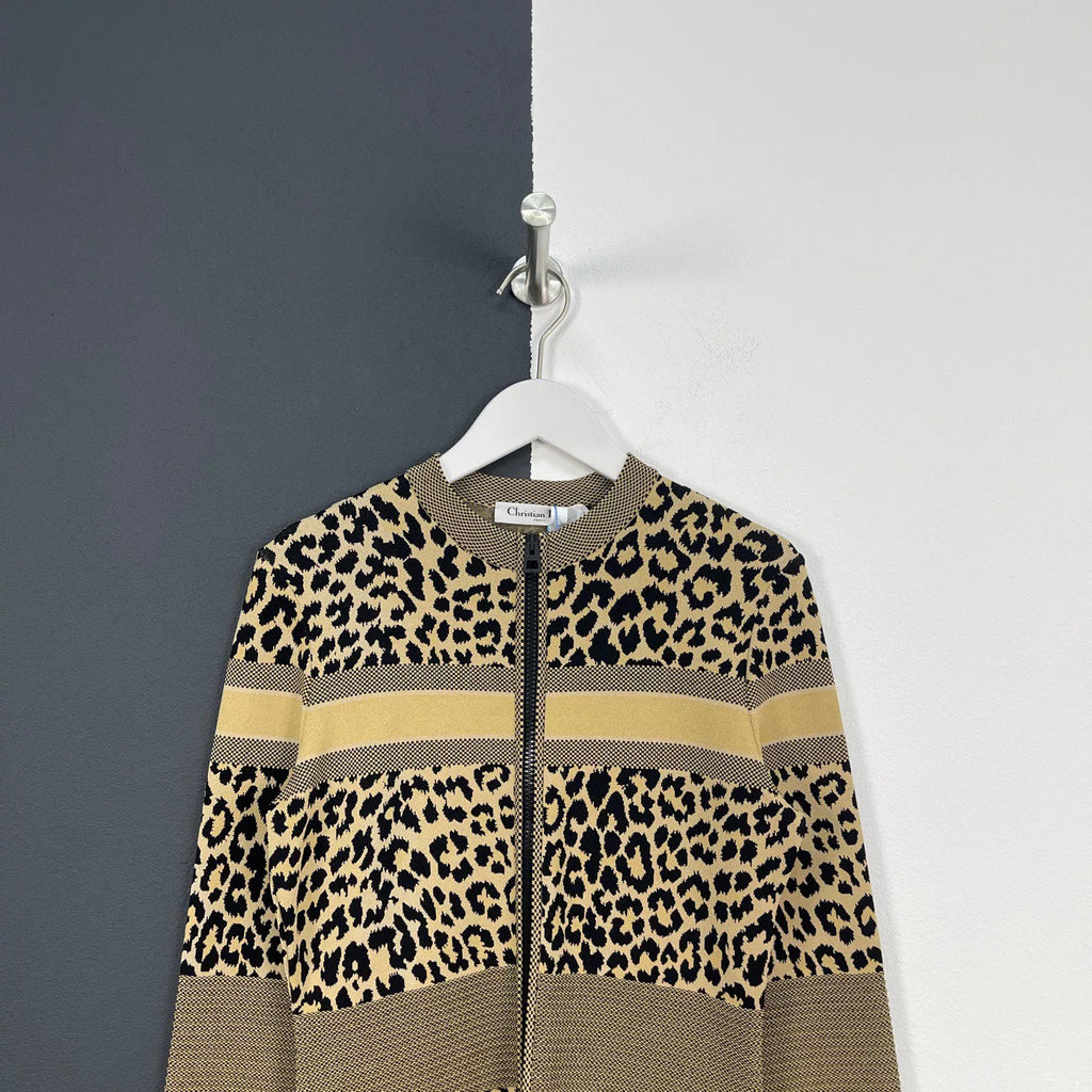 Dior Leopard Print Zipper Dress